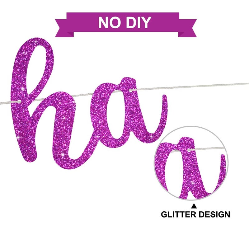 BEISHIDA Purple Glitter Happy Sweet 16 Birthday Banner, Pre-Strung Glitter Happy 16 Birthday Decoration for Girls,Happy 16th Birthday Sign for Women, Girls - Image 3